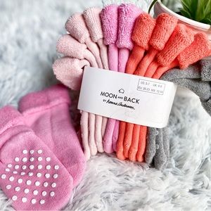 Hanna Andersson Baby 12mos-2T Socks Moon and Back Grip socks Non-slip grey, pink